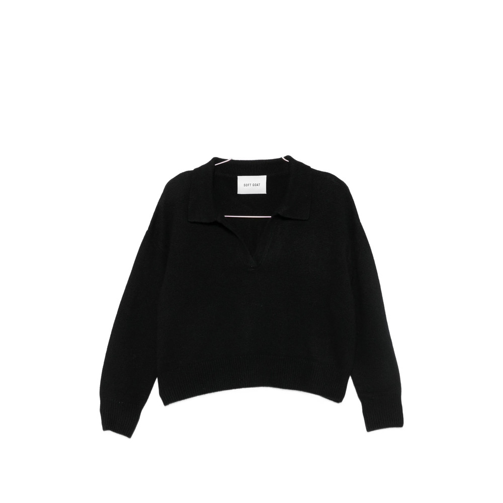Soft Goat Polo-collar Sweater