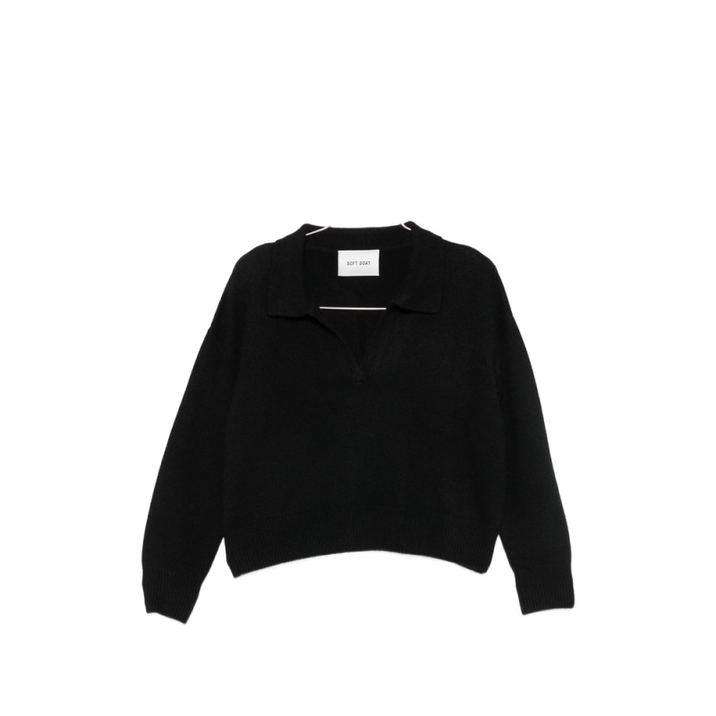 Soft Goat Polo-collar Sweater
