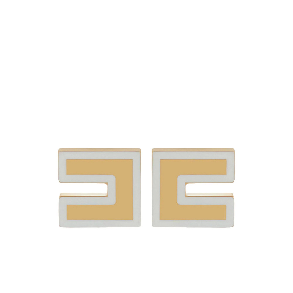 Elisabetta Franchi Logo Square Earrings