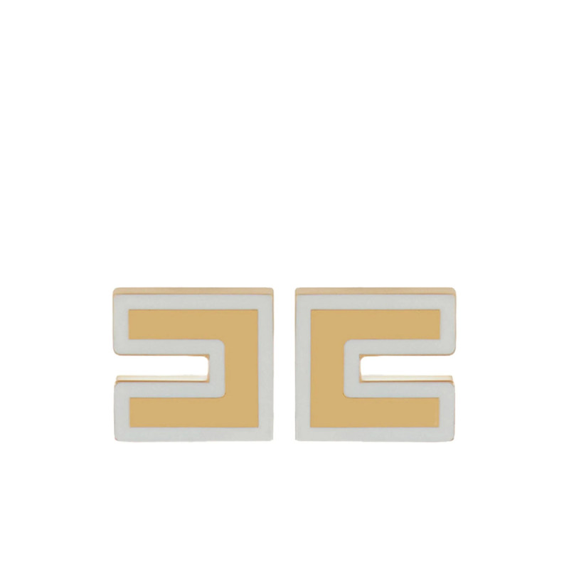 Elisabetta Franchi Logo Square Earrings