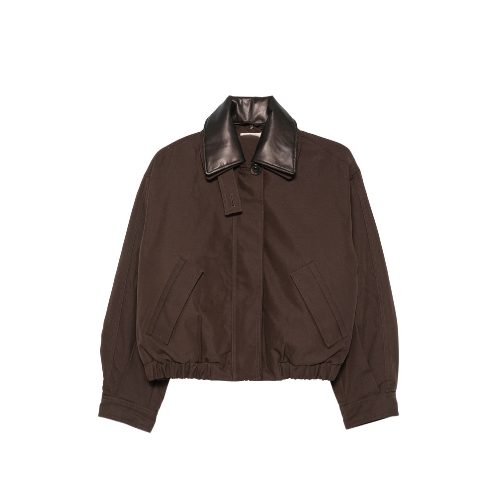 Sessùn Leather Effect-collar Bomber Jacket