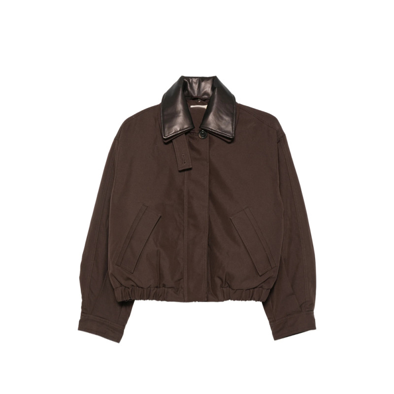 Sessùn Leather Effect-collar Bomber Jacket
