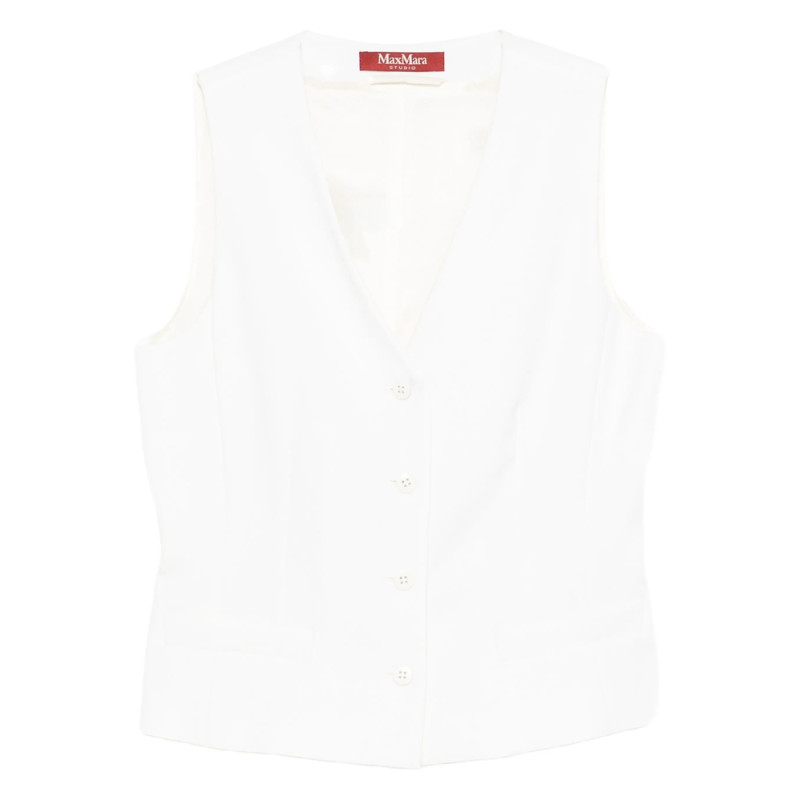 Max Mara Studio V-Neck Button Vest