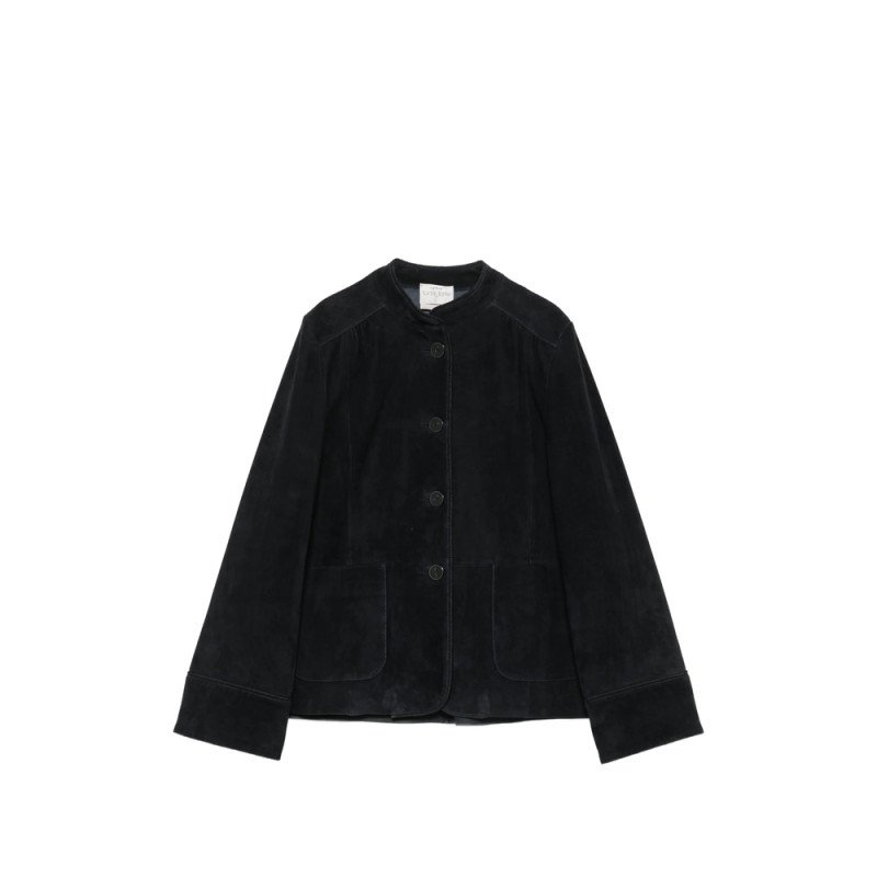 Forte Forte Suede Mandarin-collar Jacket