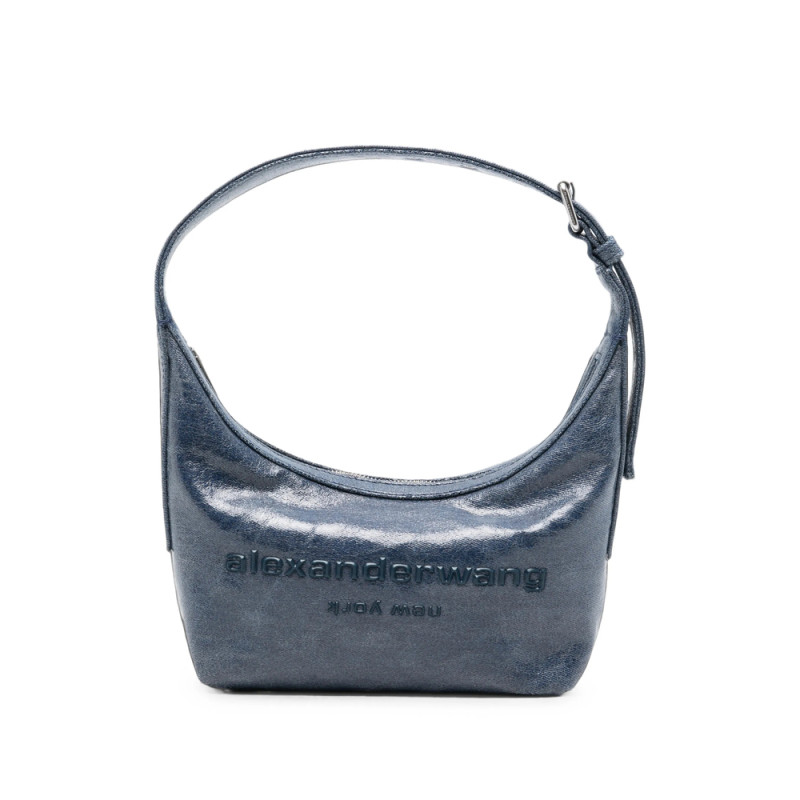 Alexander Wang Crinkled-effect Logo-debossed Shoulder Bag