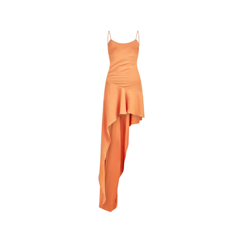The Andamane Lauren Lace-up Asymmetric Dress