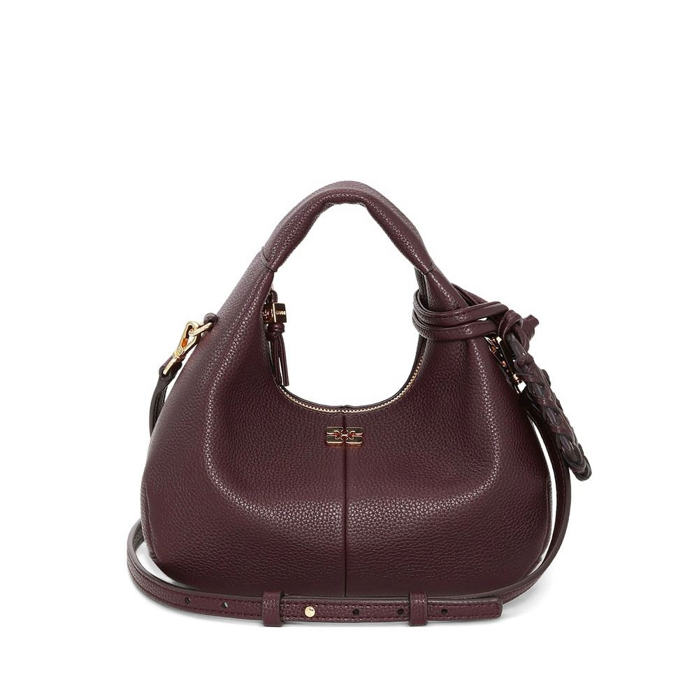 Ganni Mini Textured Leather Tote Bag