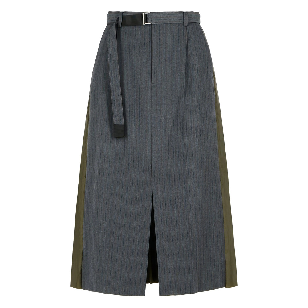 Sacai Pinstripe-pattern Pleated Skirt