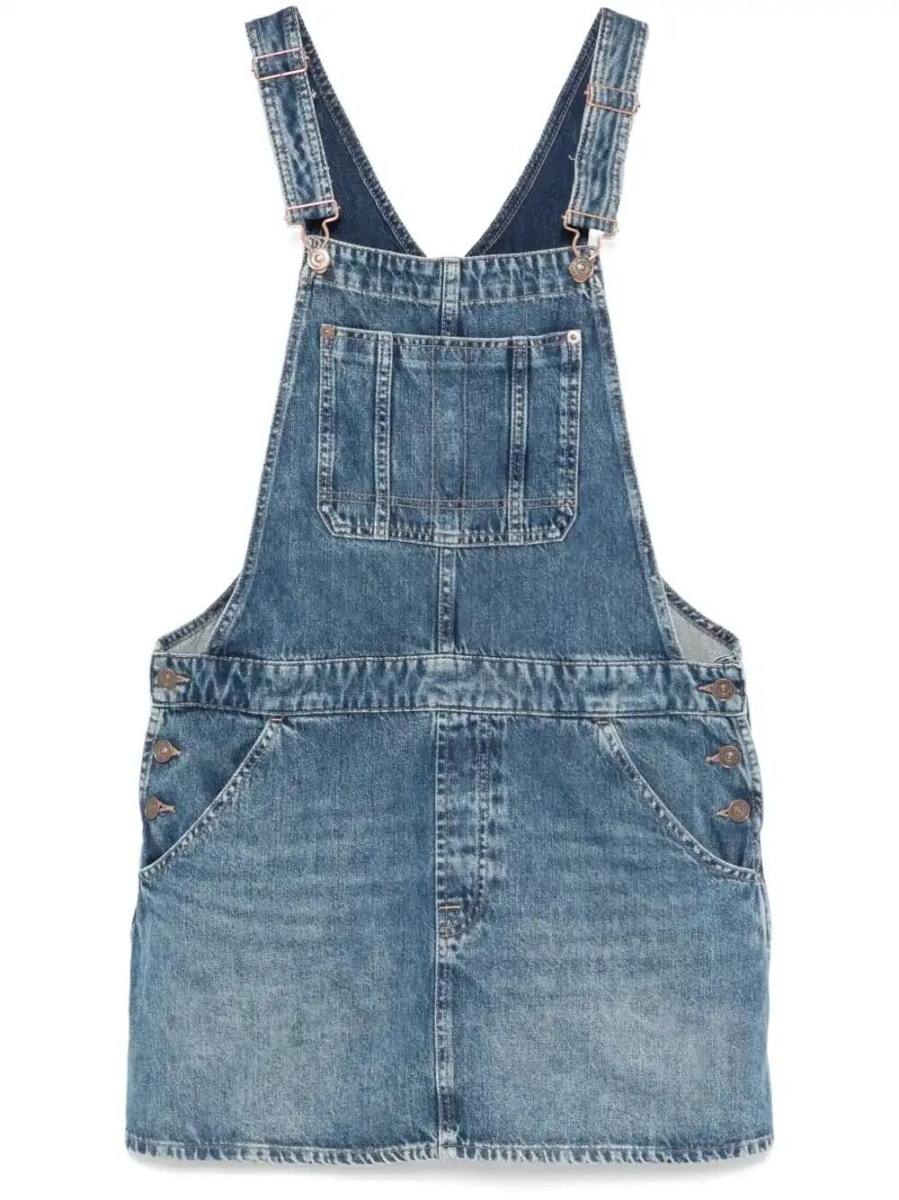 denim dungaree dress