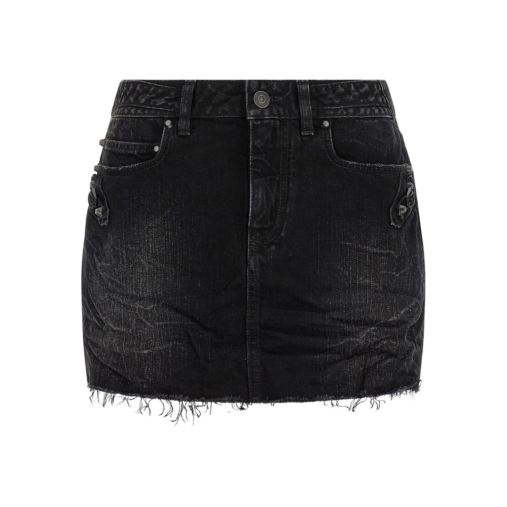 Balenciaga Frayed Denim Skirt