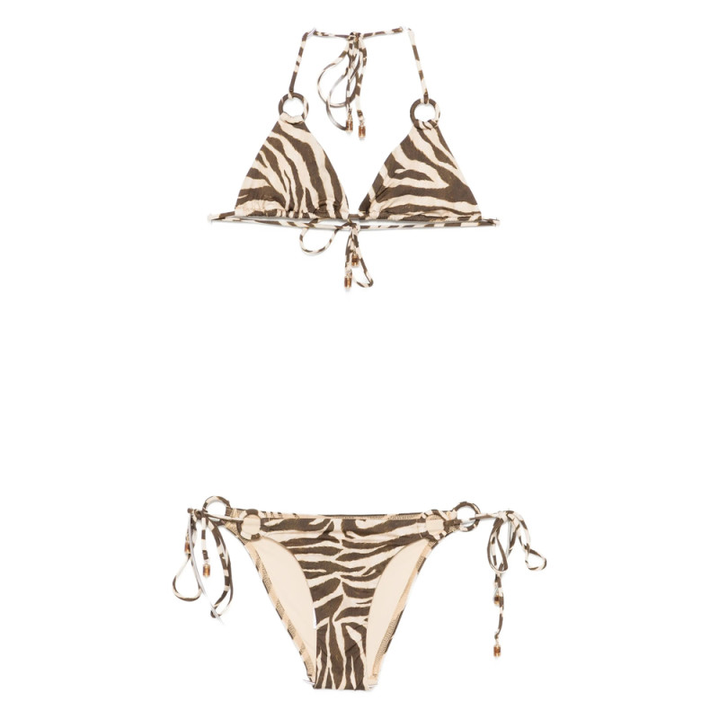 Zimmermann Wanderlust Ring-tie Zebra-pattern Bikini