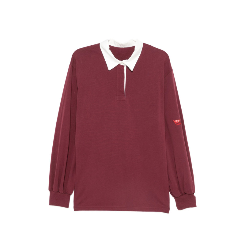 System Embroidered-logo Polo Sweater