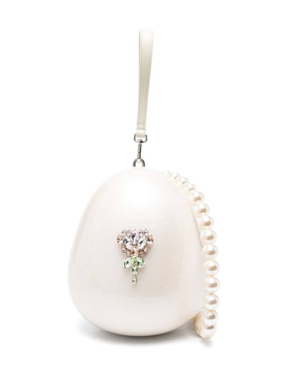 large Pearl Egg clutch bag