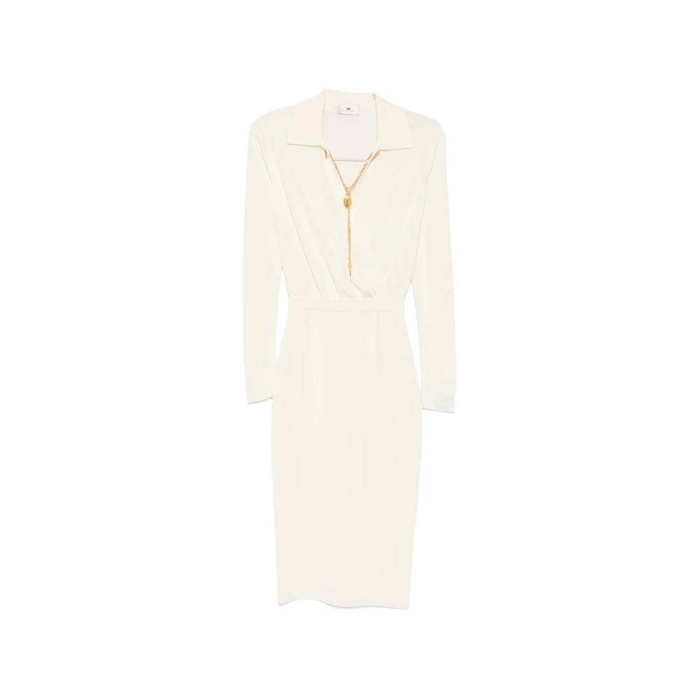 Elisabetta Franchi Padlock-detail Long-sleeve Midi Dress