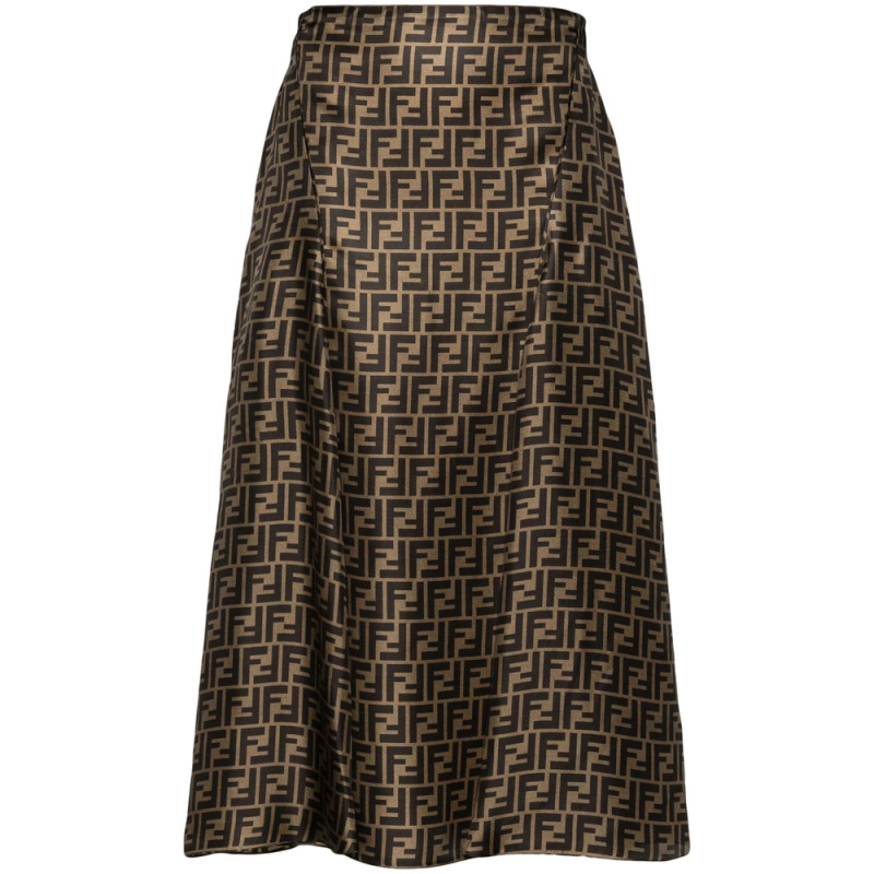 Fendi FF-pattern Print Midi Skirt