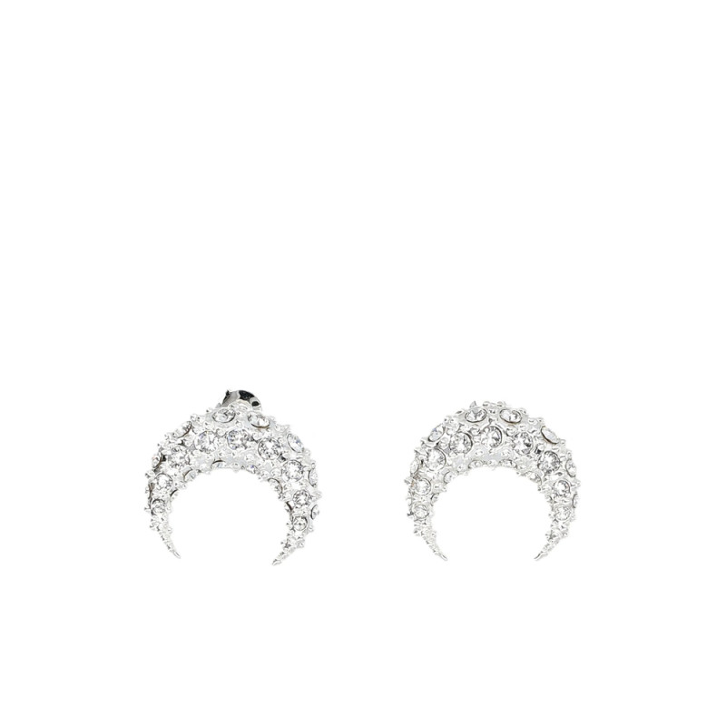 Marine Serre Small Rhinestone-embellished Moon Earring