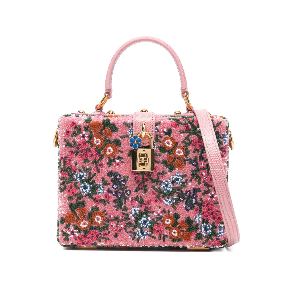 Dolce & Gabbana Floral Padlock Tote Bag