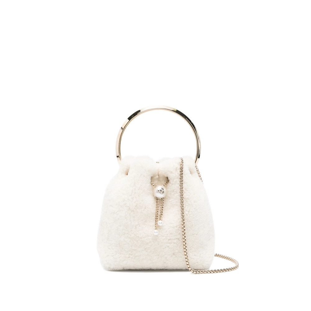 Jimmy Choo Bon Bon Pearl-embellished Ring-handle Mini Bag
