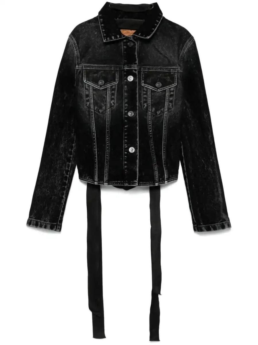 lace-up denim jacket