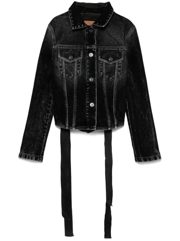lace-up denim jacket