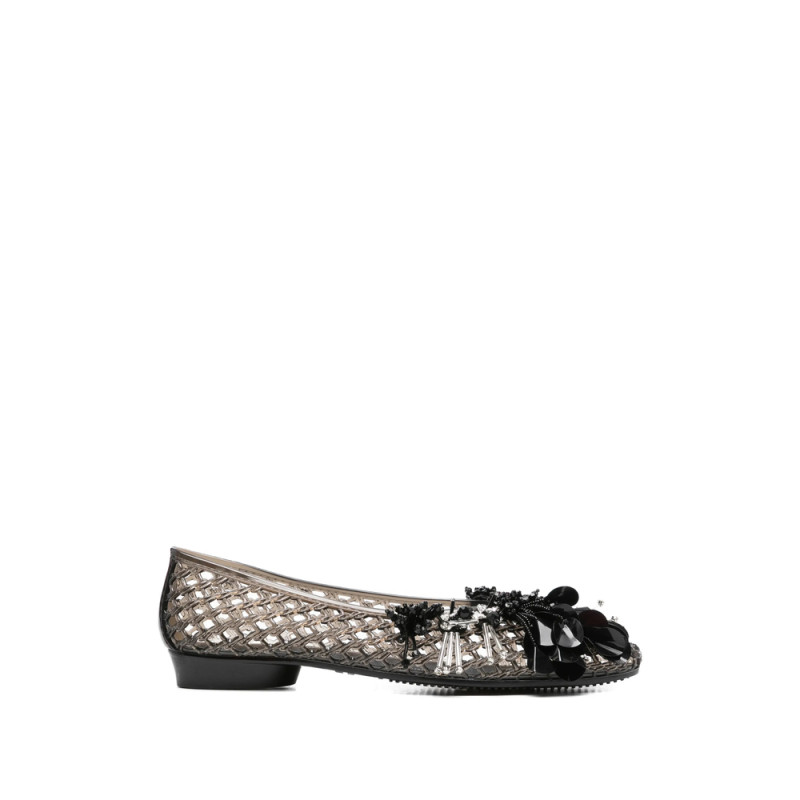 Heavenly Jelly Floral Embellished Ballet Flats