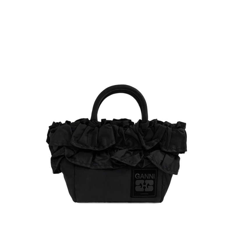 Ganni Mini Ruffle Tote Bag