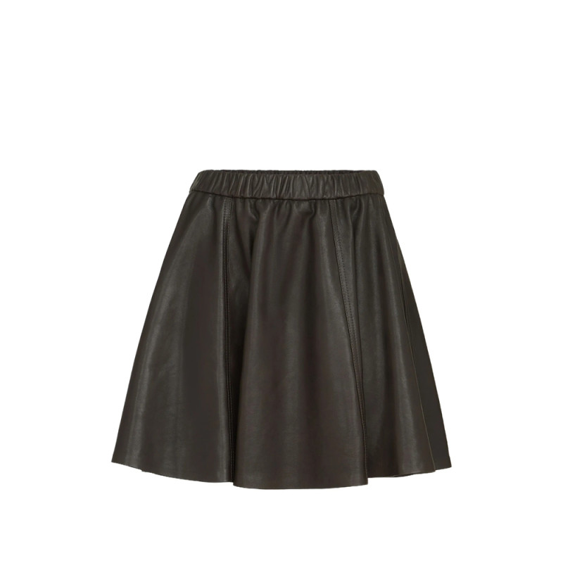 Brunello Cucinelli Polished Nappa-leather Mini Circle Skirt
