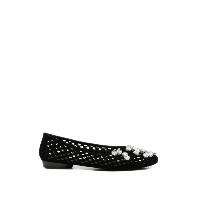 Heavenly Jelly Lustre Crystal-embellished Laser-cut Ballet Flats
