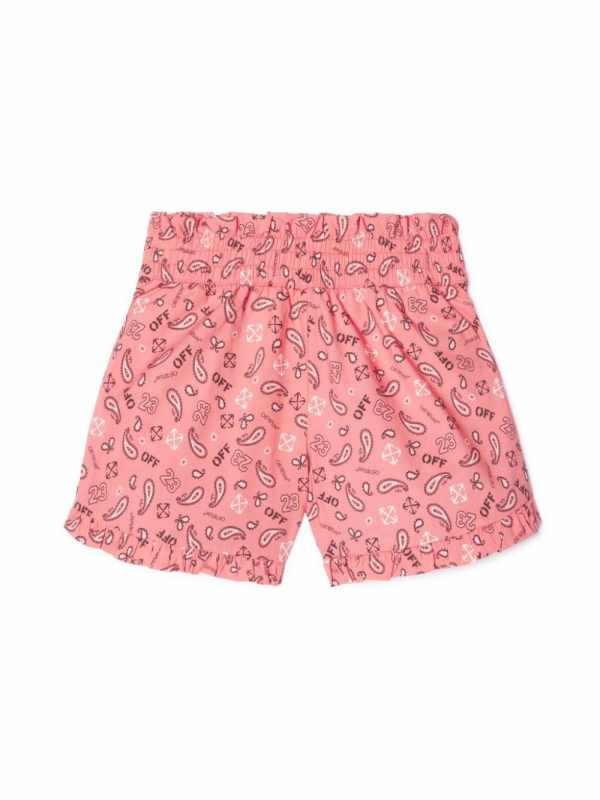 Bandana-print cotton shorts