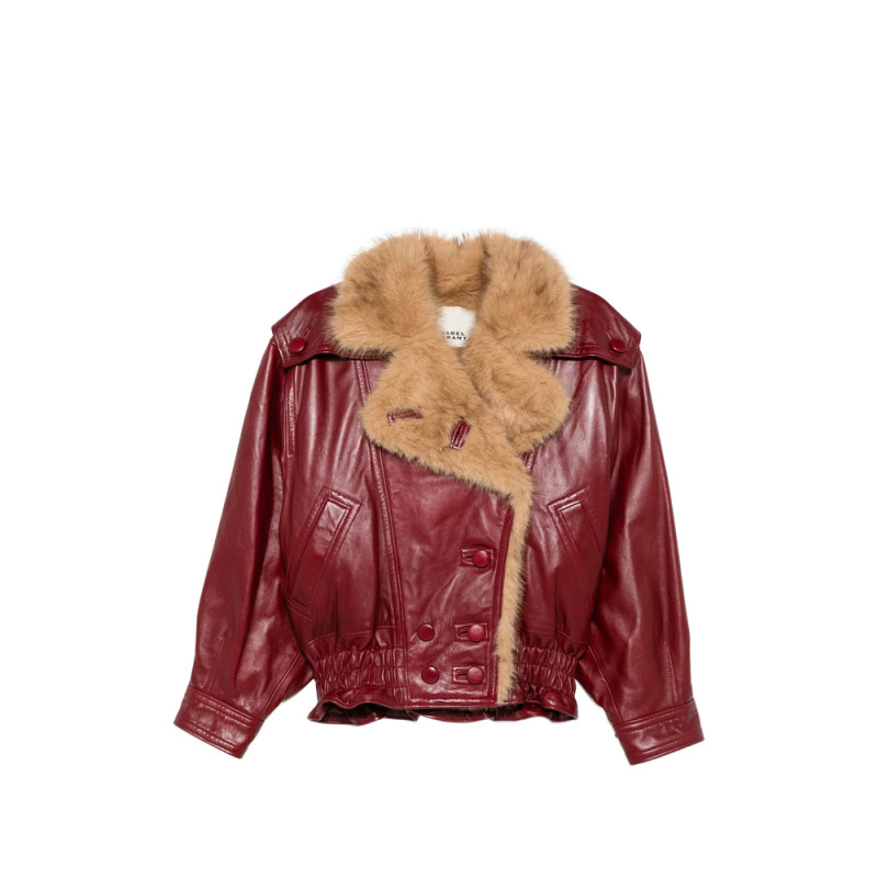 Isabel Marant Valina Glossy Leather Jacket