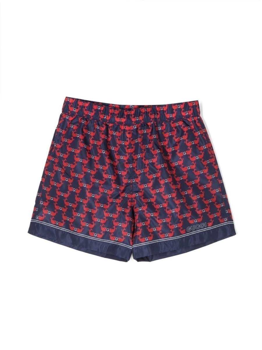 whale-print swim shorts