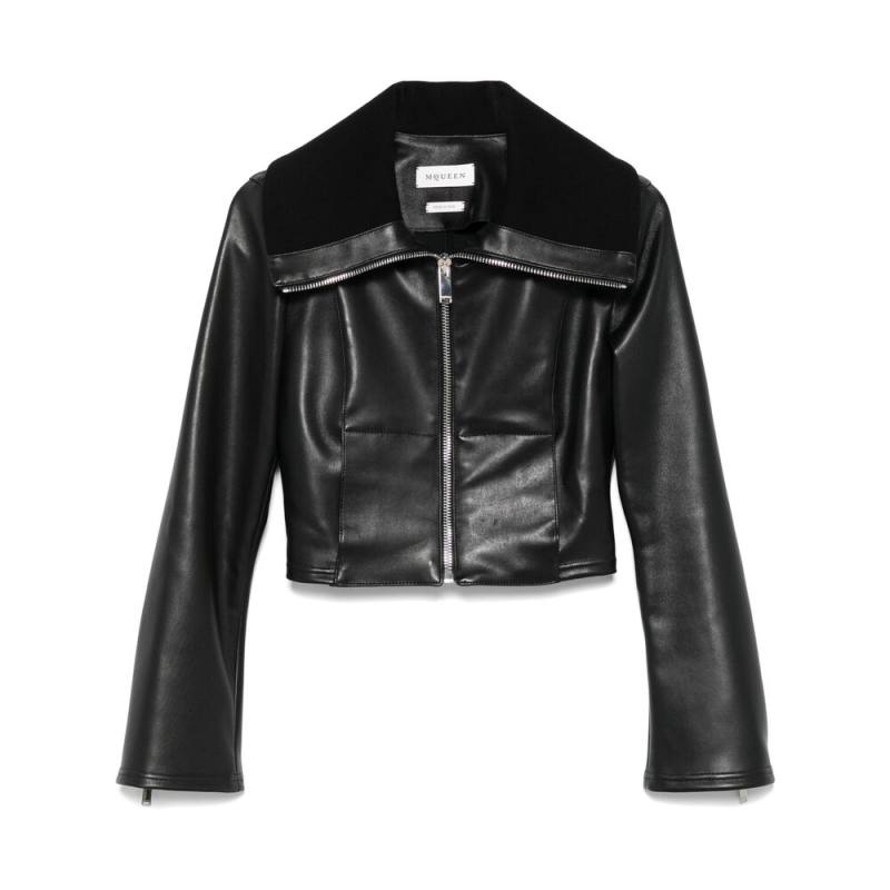 Alexander Mcqueen Folded-collar Leather Jacket