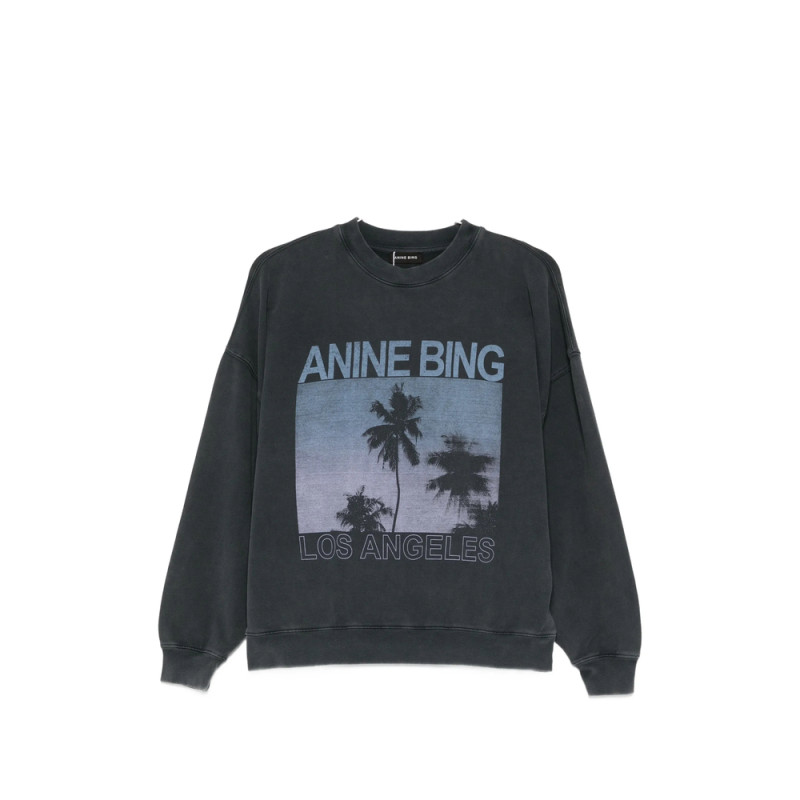 Anine Bing Miles Washed Grey Sweatshirt