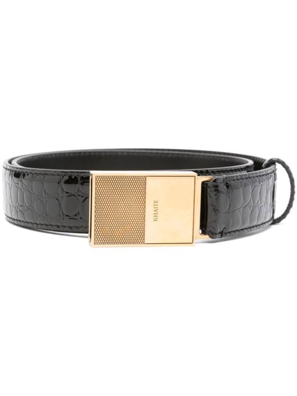 croc-embossed belt