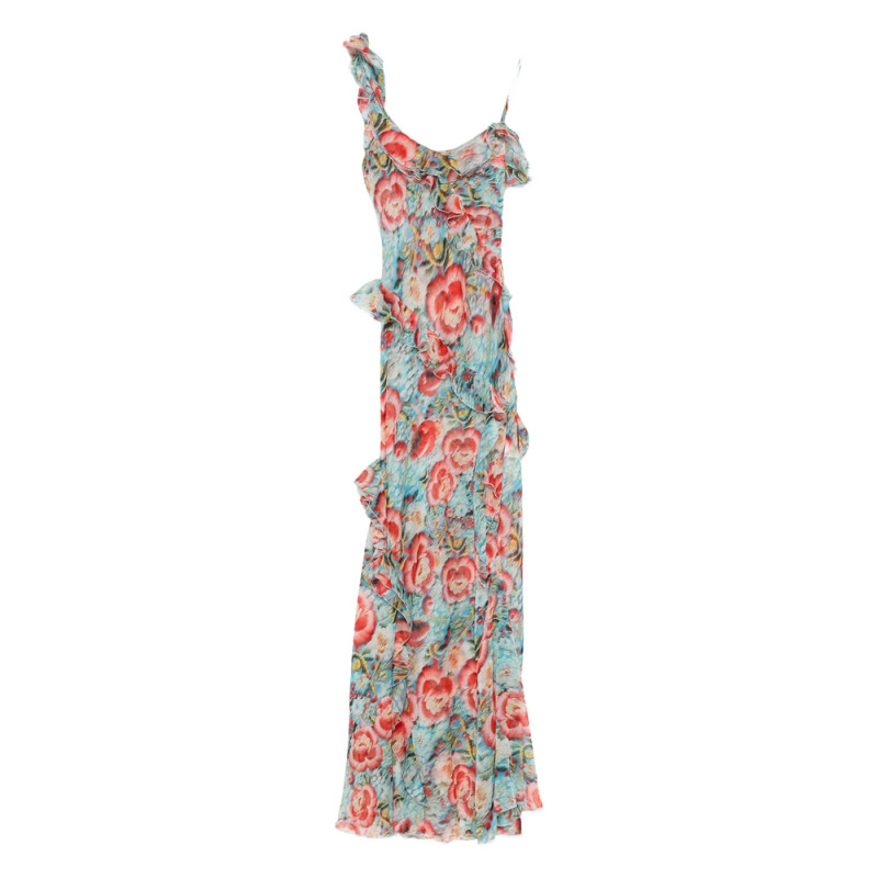 Siedres Floral-print Ruffled Dress