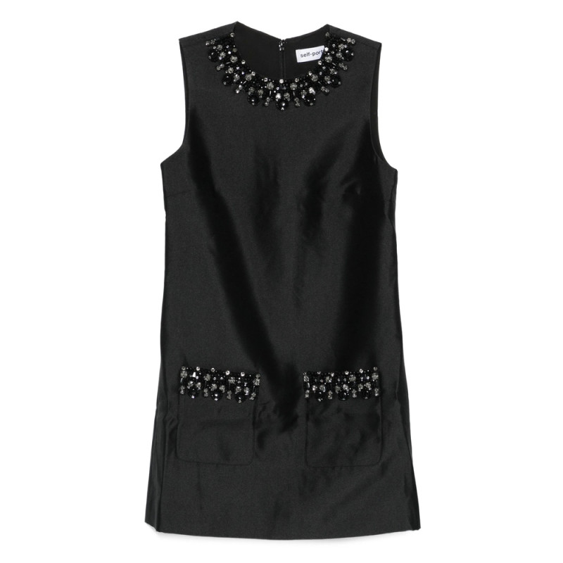 Self-portrait Embellished-pocket Mini Dress