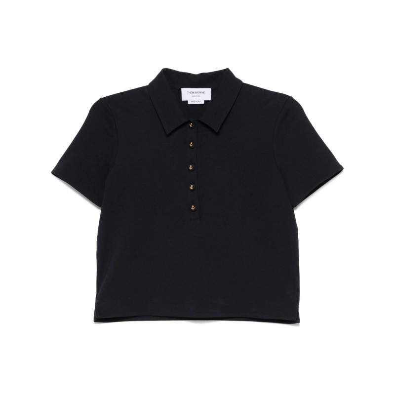 Thom Browne Cotton Short-sleeve Polo Top