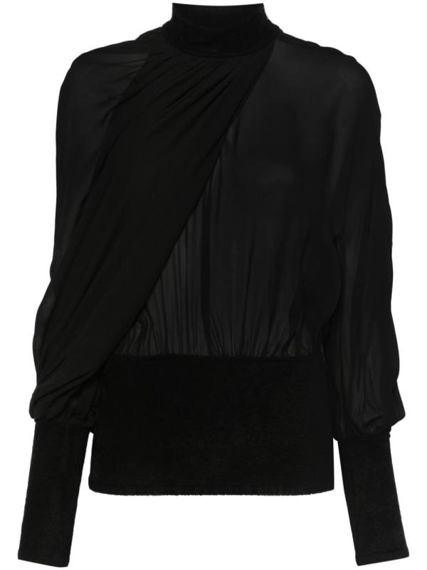 georgette cape blouse