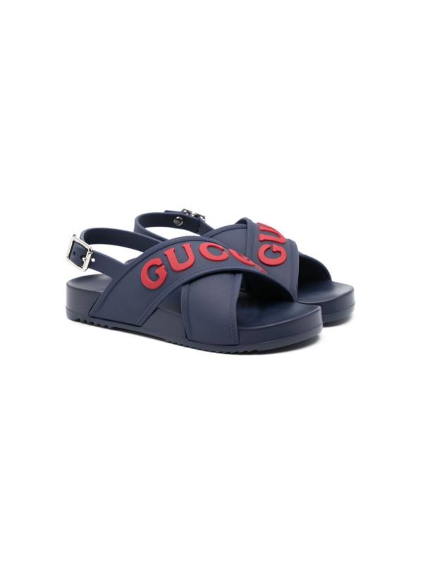 rubberised-logo flat sandals