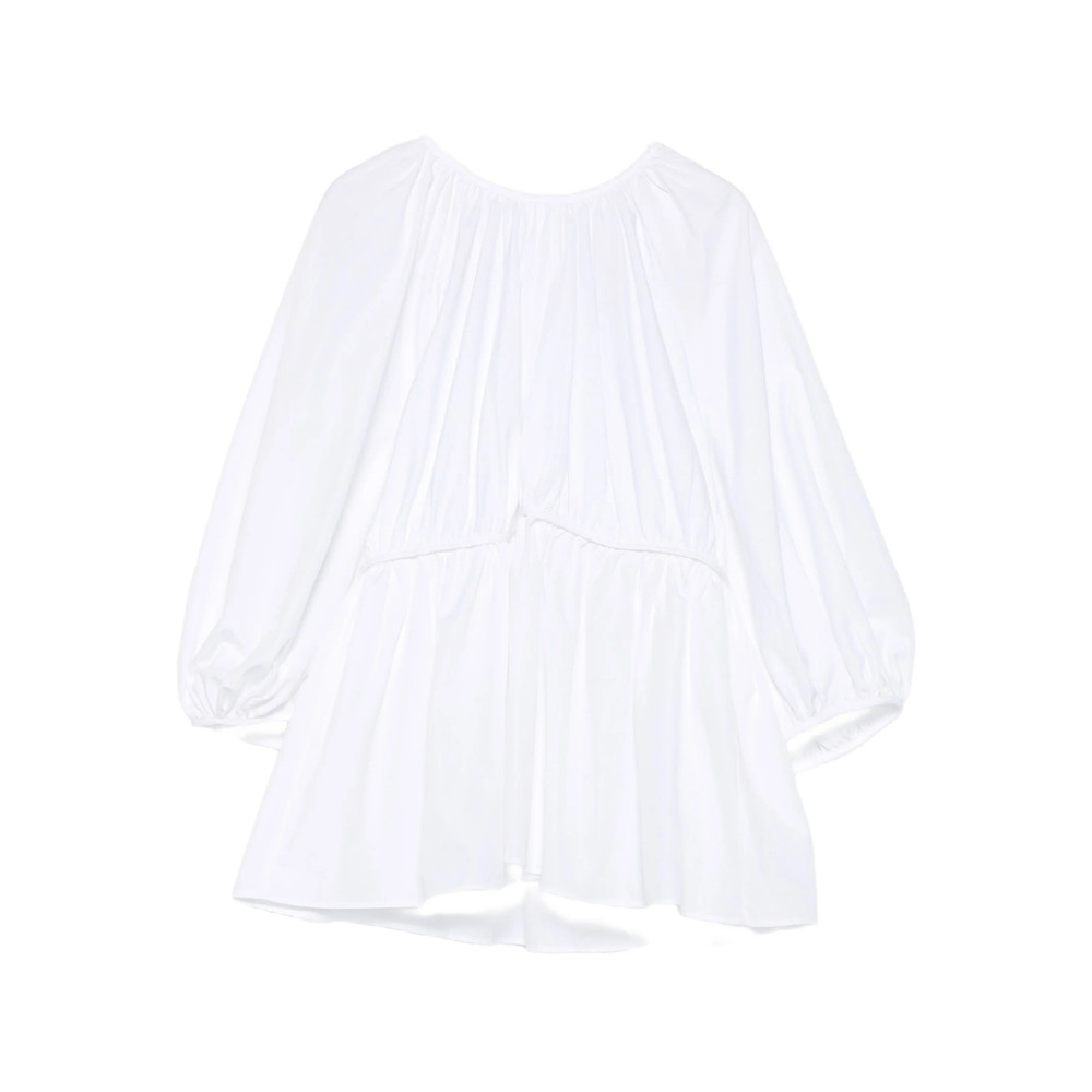 Cecilie Bahnsen Gathered-waist Puff-sleeve Top