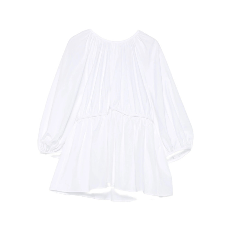 Cecilie Bahnsen Gathered-waist Puff-sleeve Top