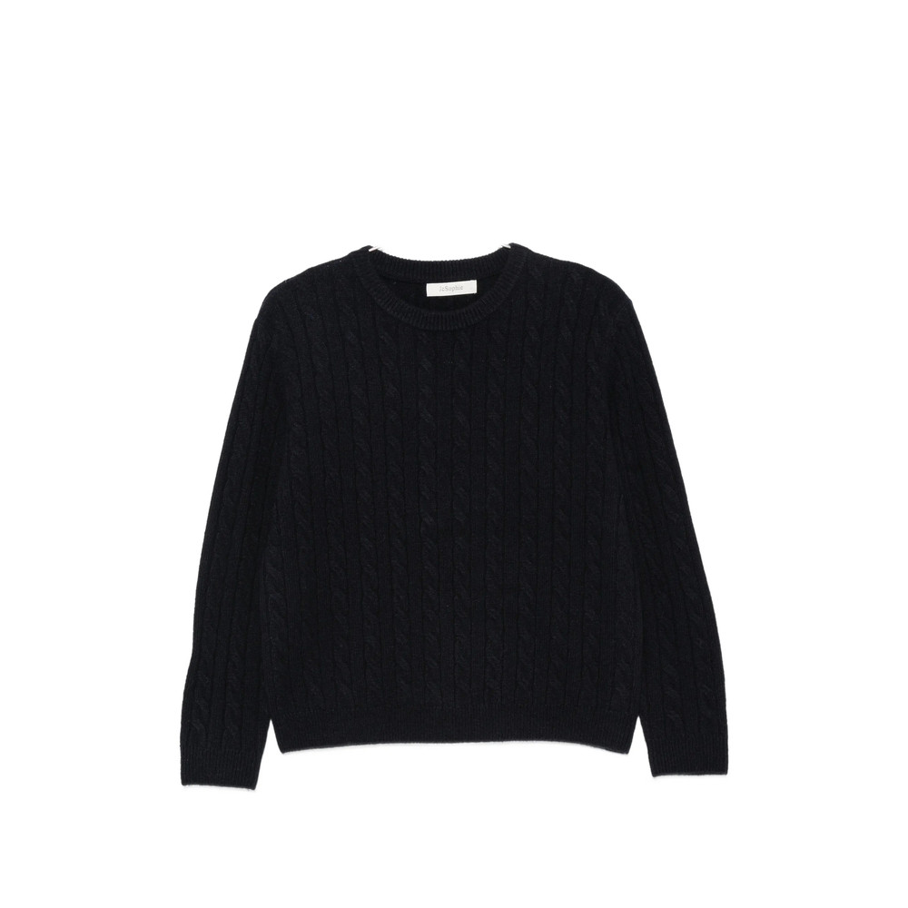 Jc Sophie Pancho Cable-knit Crew-neck Sweater