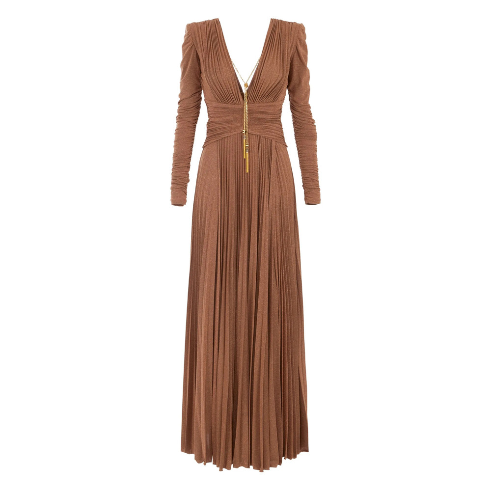 Elisabetta Franchi Pleated Maxi Dress