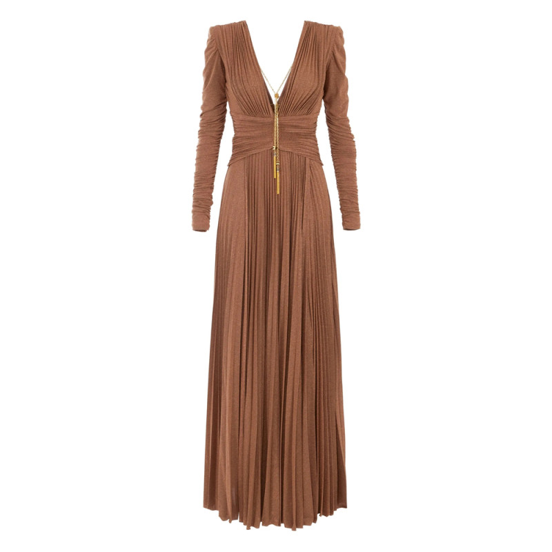 Elisabetta Franchi Pleated Maxi Dress
