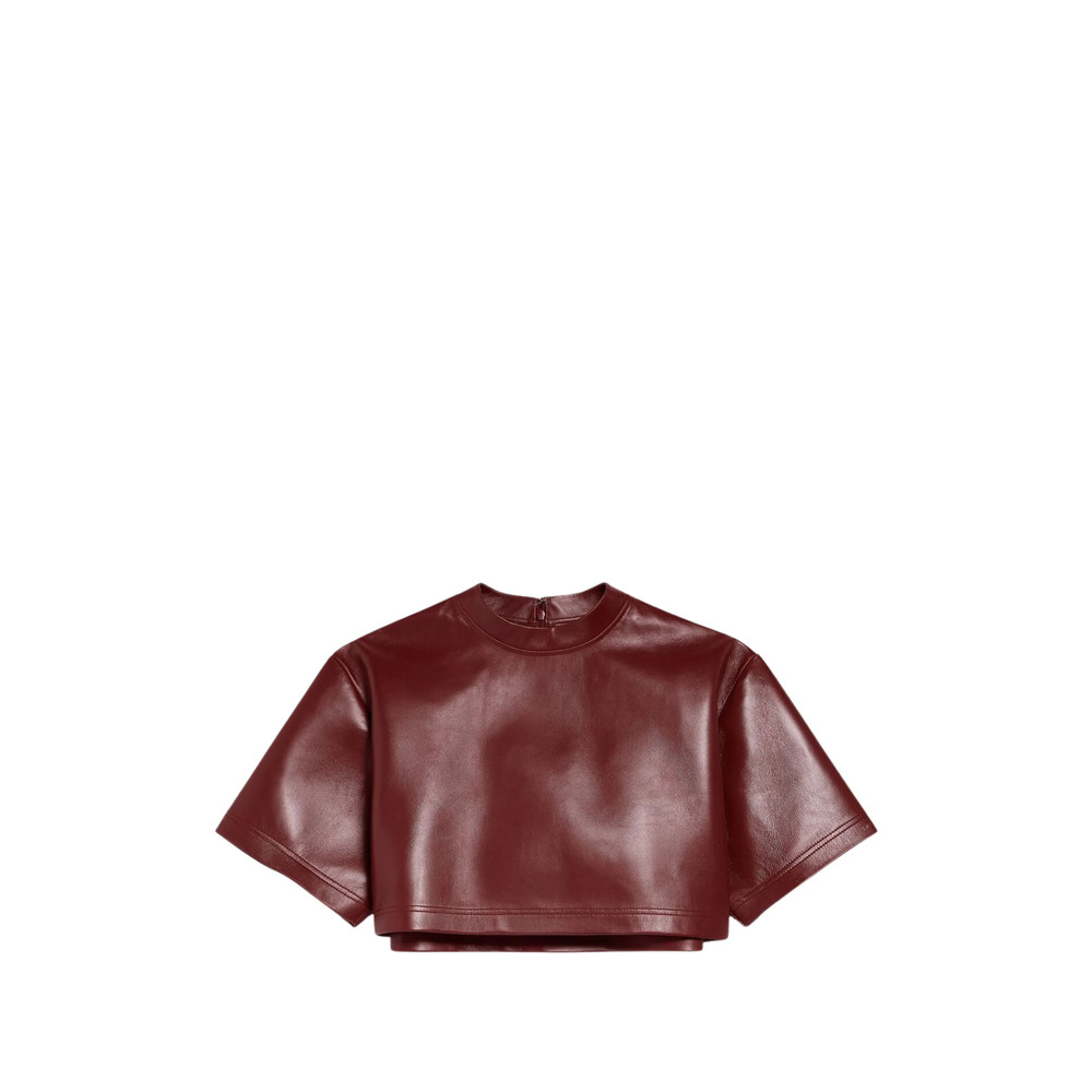 Balenciaga Short-sleeve Leather T-shirt