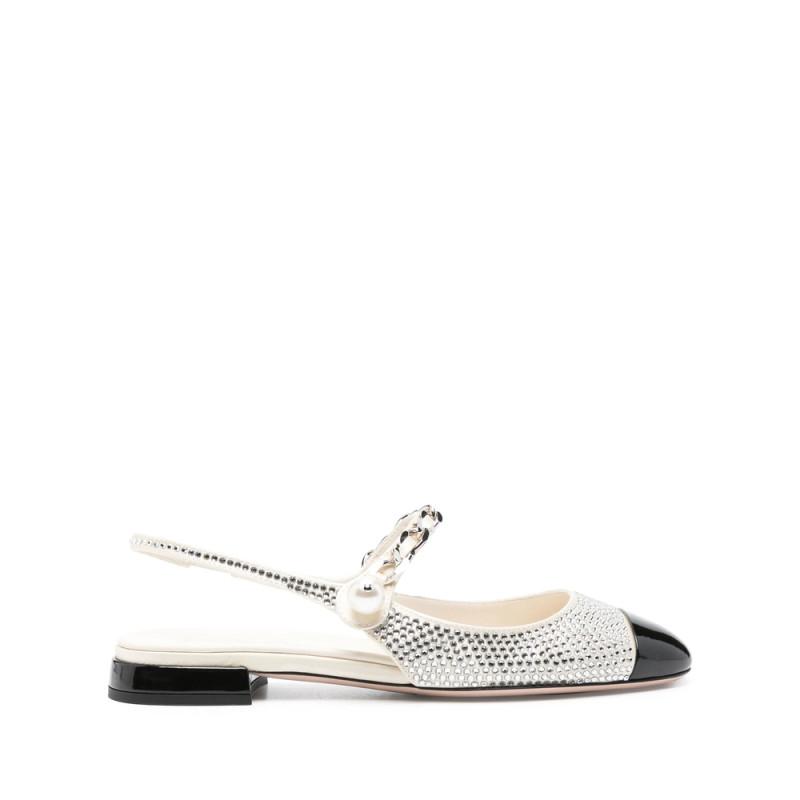 Miu Miu Crystal-embellished Ballet Pumps