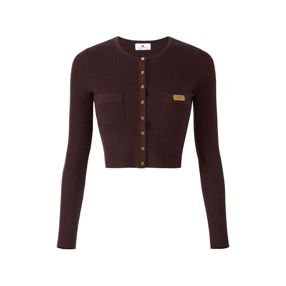 Elisabetta Franchi Micro-braided Buttoned Cardigan
