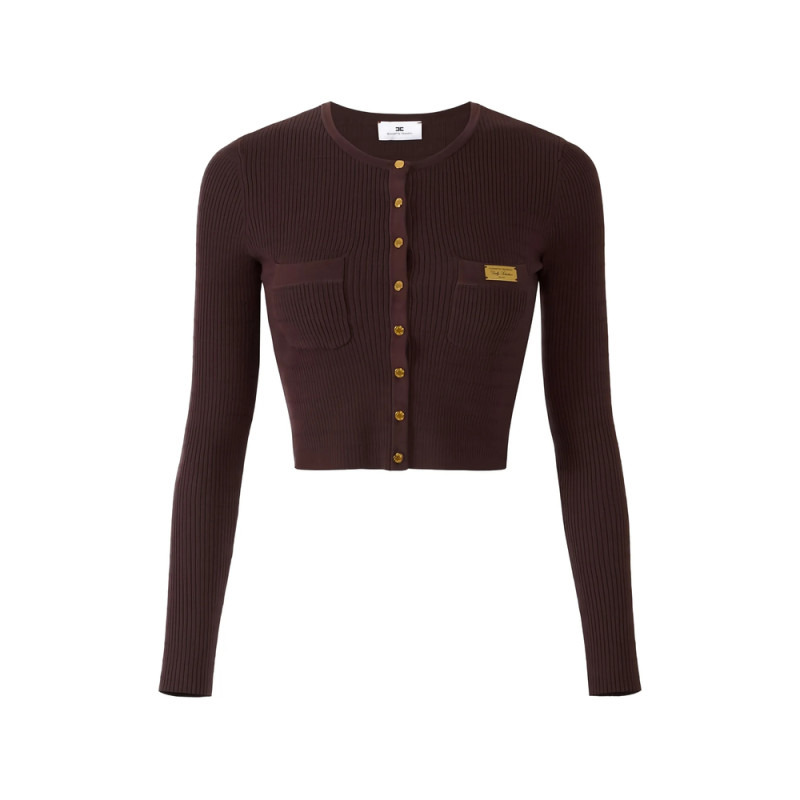 Elisabetta Franchi Micro-braided Buttoned Cardigan