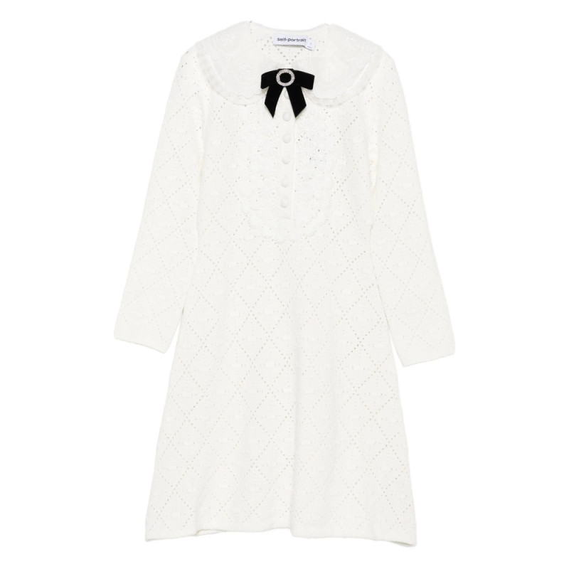 Self-portrait Bow-embellished Mini Dress
