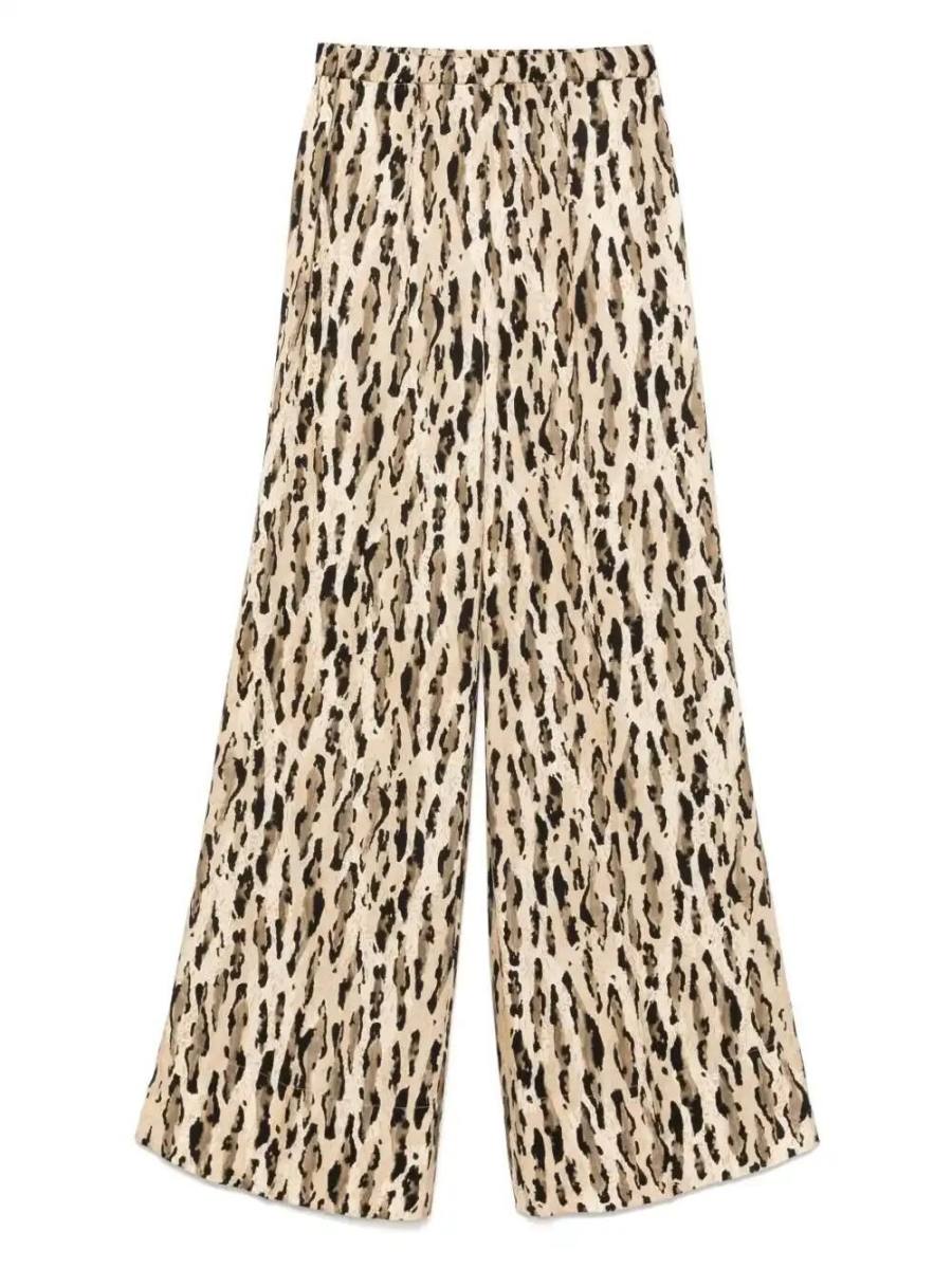 animal-print palazzo pants